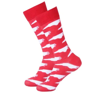 Red/White North Carolina Shape Socks