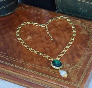 Renaissance Chain and Crystal Necklace