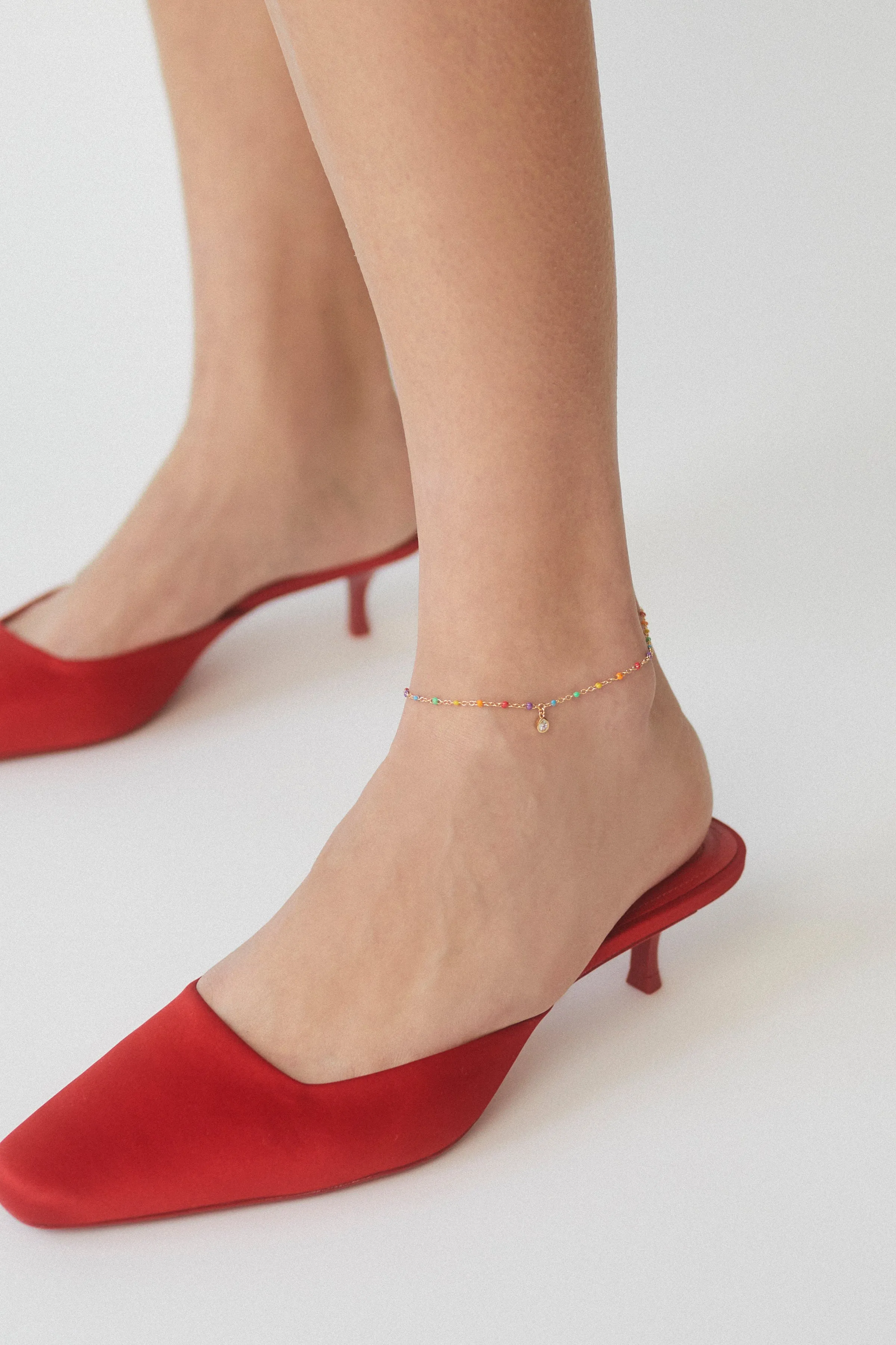 RIDE OR DIE RAINBOW DOTTED ANKLET