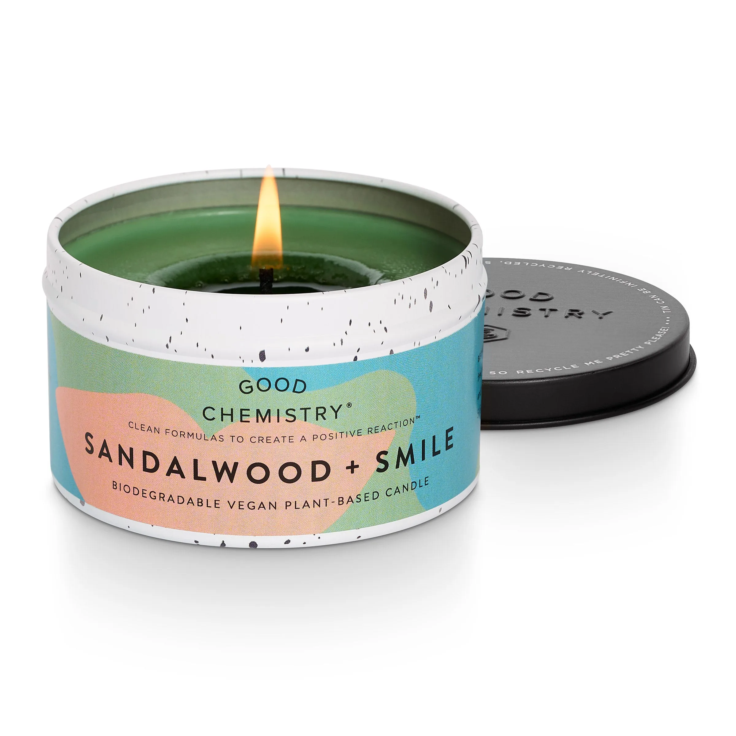 Sandalwood   Smile Recyclable Tin Candle