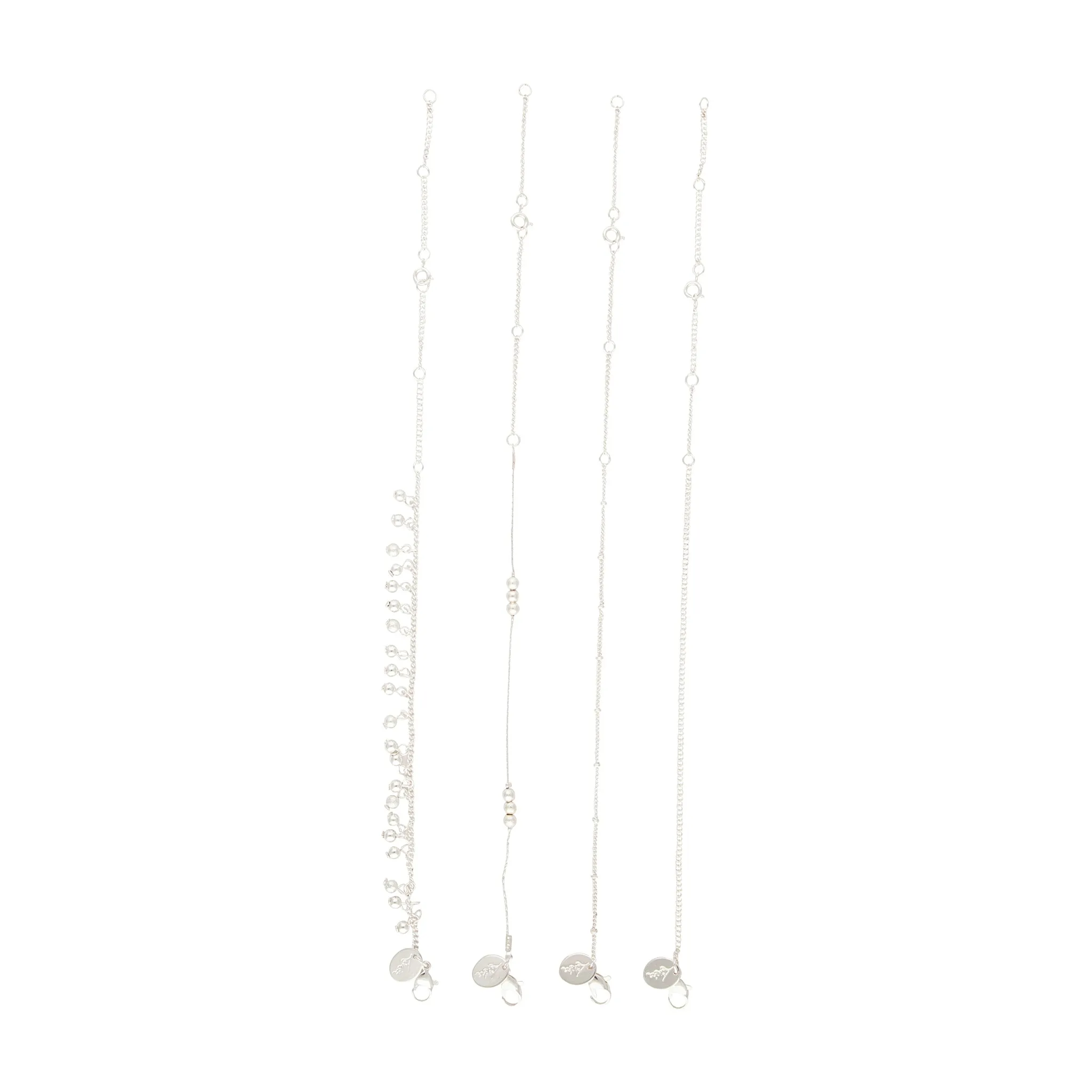 Silver Dangle Ball Anklet Pack