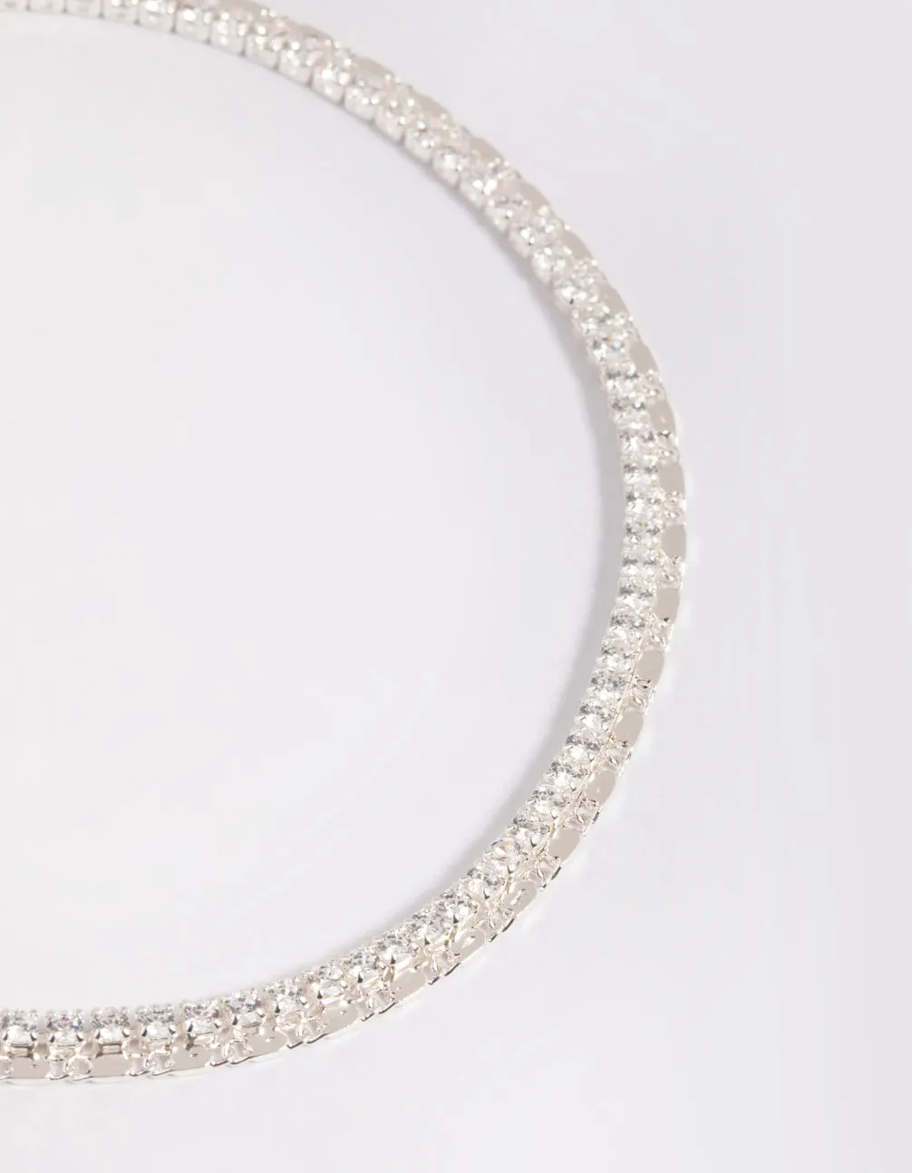 Silver Plated Cubic Zirconia Anklet