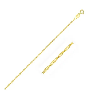 Size: 10'' - 14k Yellow Gold Singapore Anklet 1.5mm