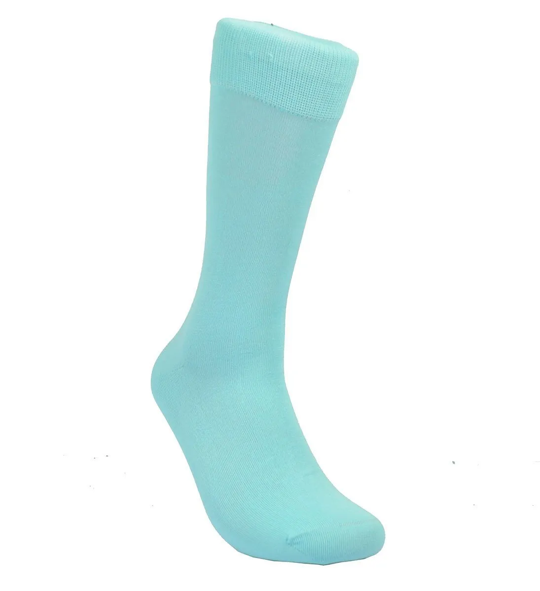 Solid Deep Aqua Cotton Dress Socks By Paul Malone