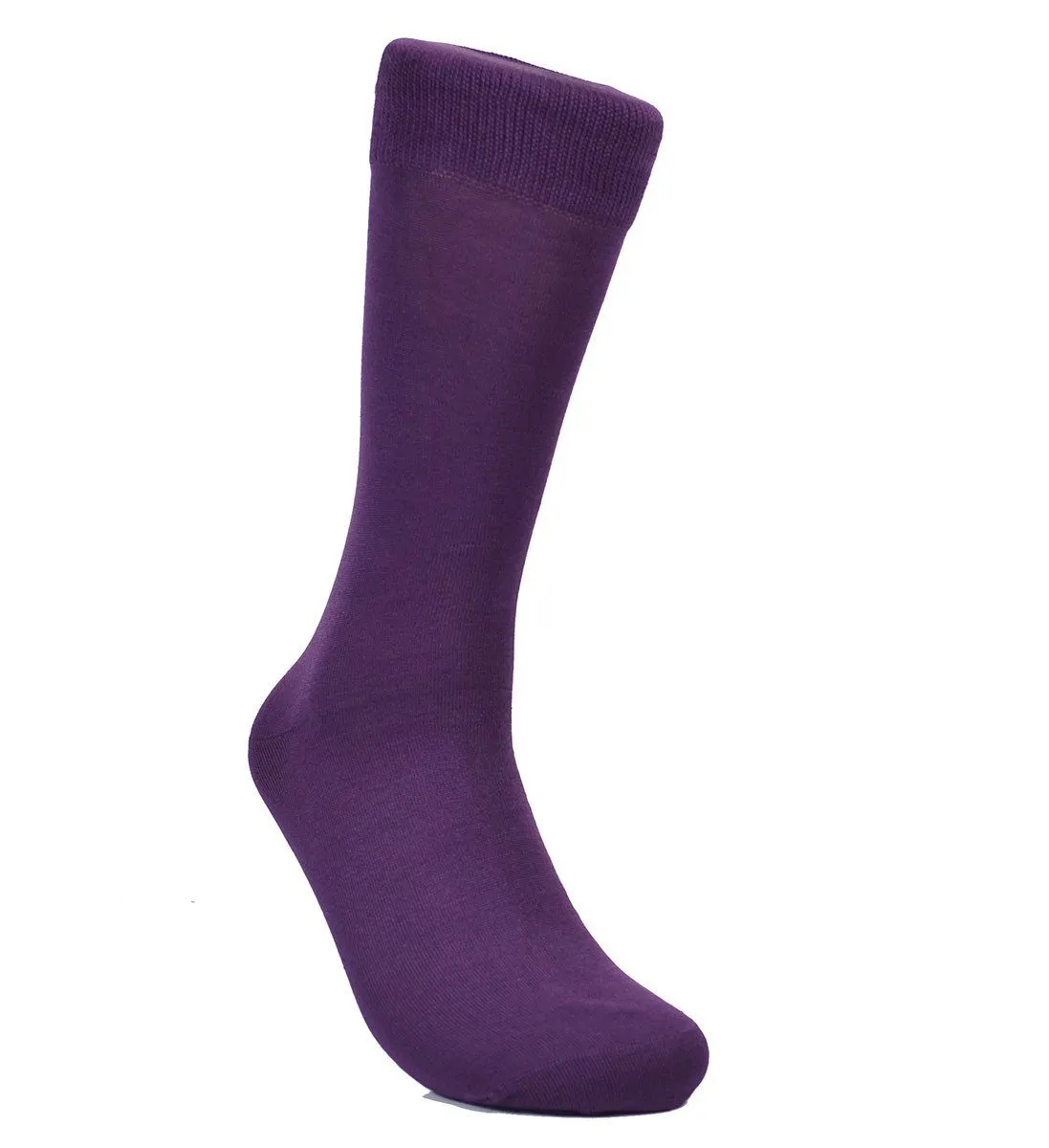 Solid Plum Cotton Dress Socks By Paul Malone