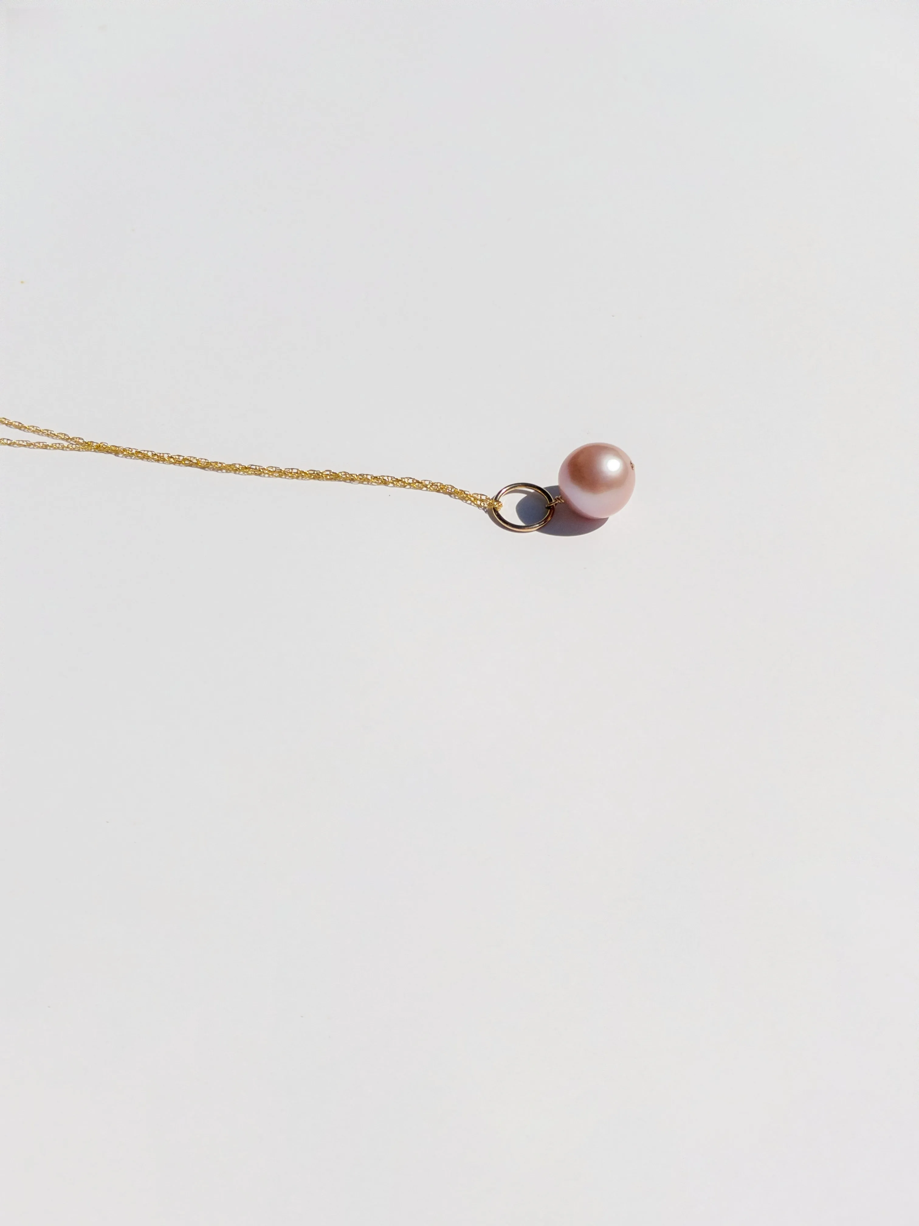 Stellar Necklace with Baroque Pearl on Gold-filled Chain