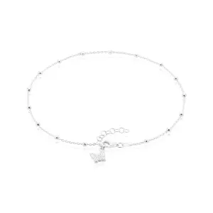 Sterling Silver 23cm Ball Anklet