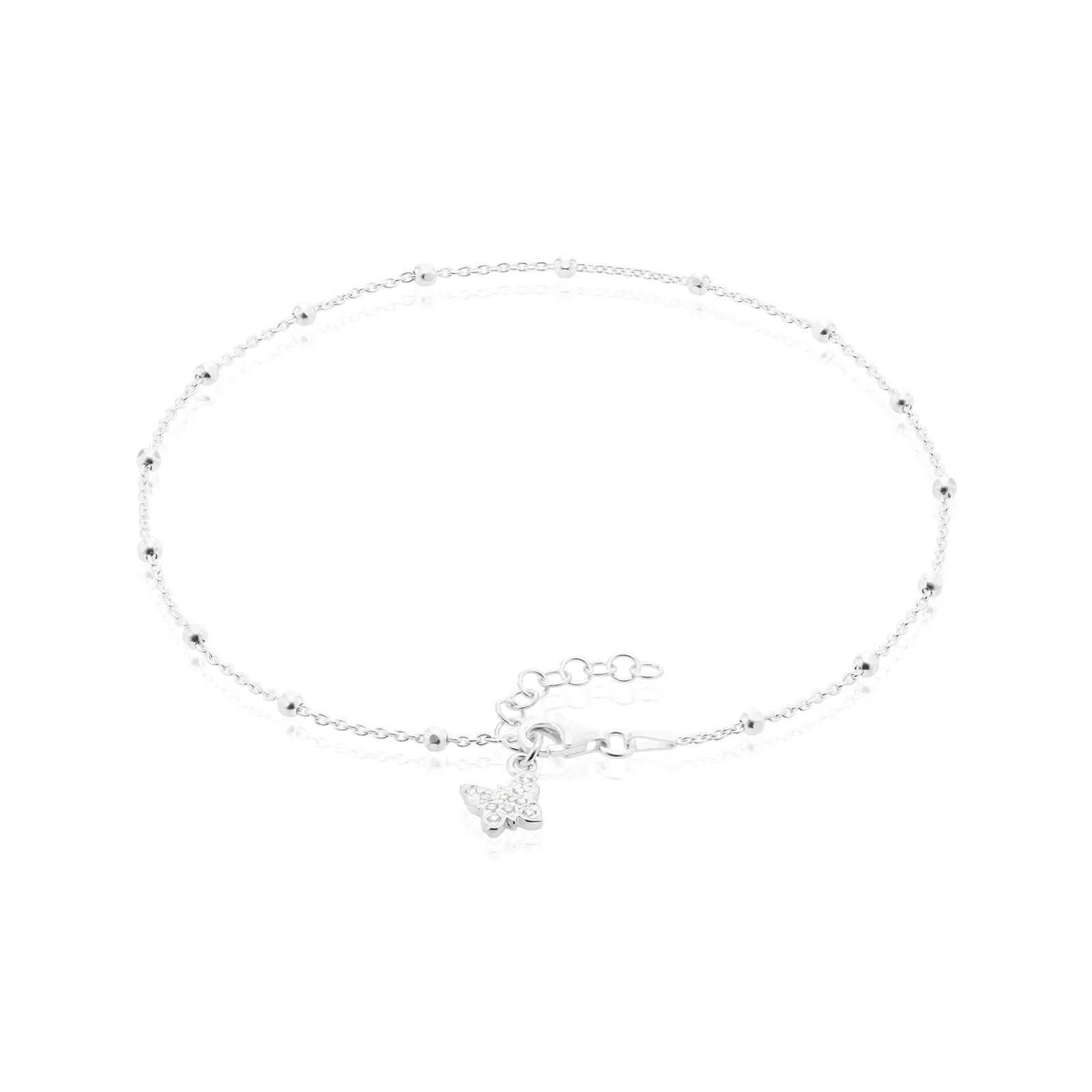 Sterling Silver 23cm Ball Anklet