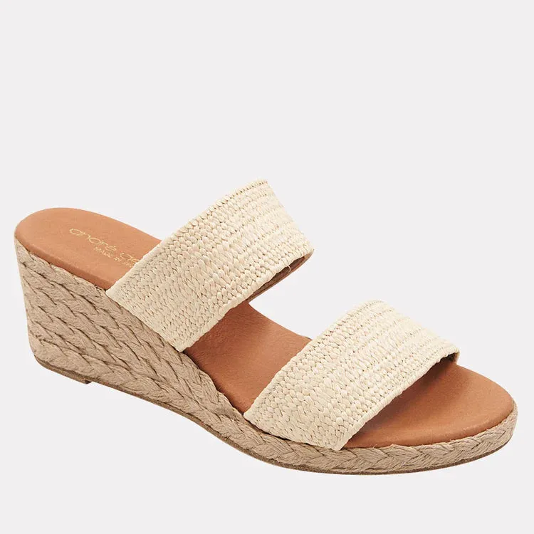 The Raffia Elastic 2 Band Espadrille in Natural