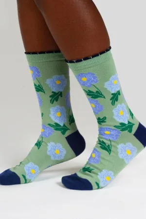 Thought Birth Flower Chrysanthemum Bamboo Socks