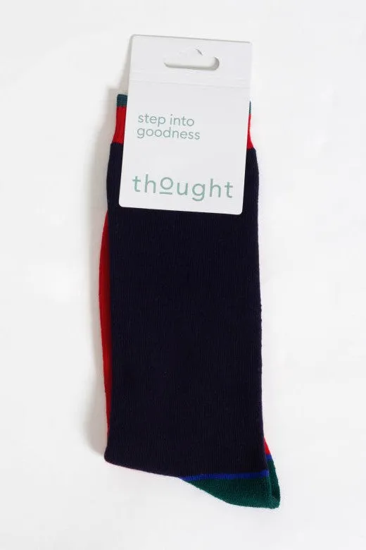 Thought Block Colour Walker Crew Socks in Red/Navy