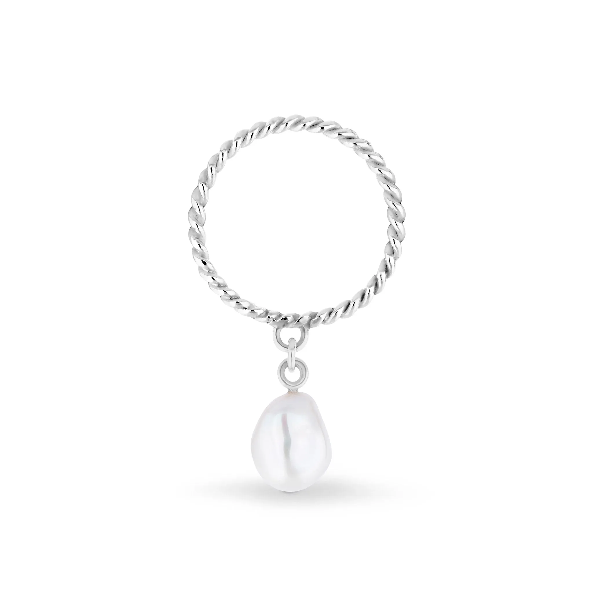 Thread Baroque Pearl Ring - Silver