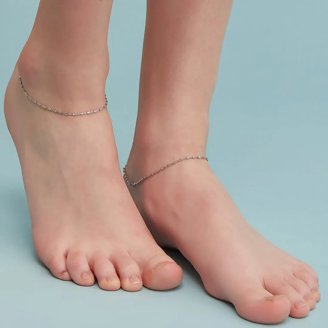 Twisted 925 Sterling Silver Anklets