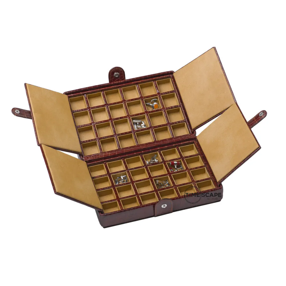 UNDERWOOD (LONDON) - 48-Unit Croco Cufflinks Box | UN224/CBRW