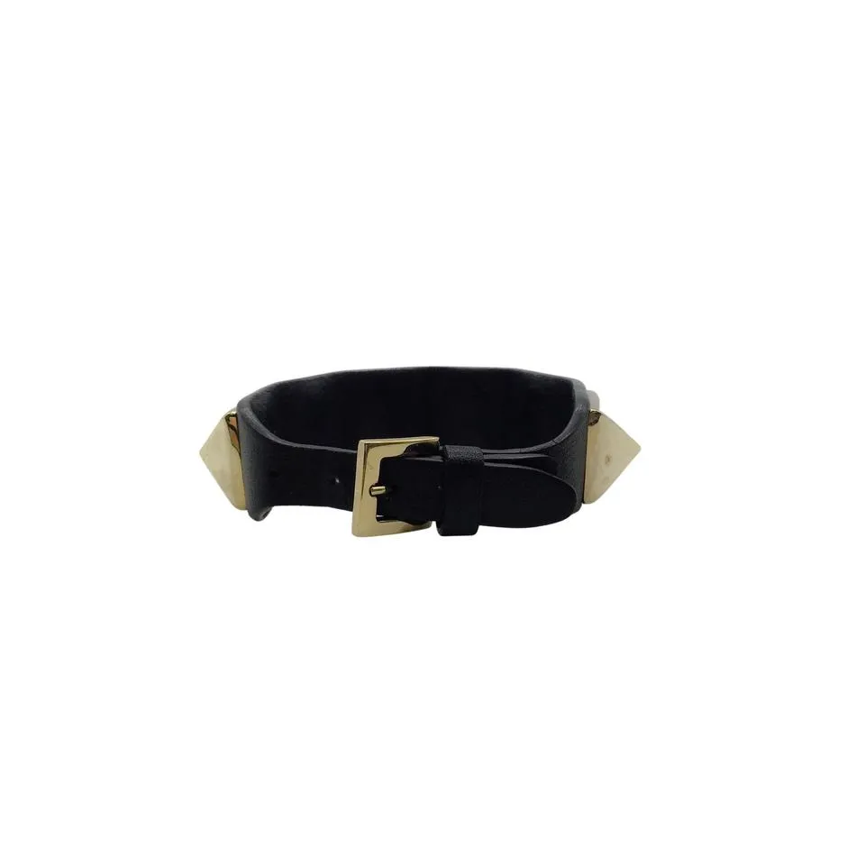 Valentino Black Gold Large Rockstuds Bracelet