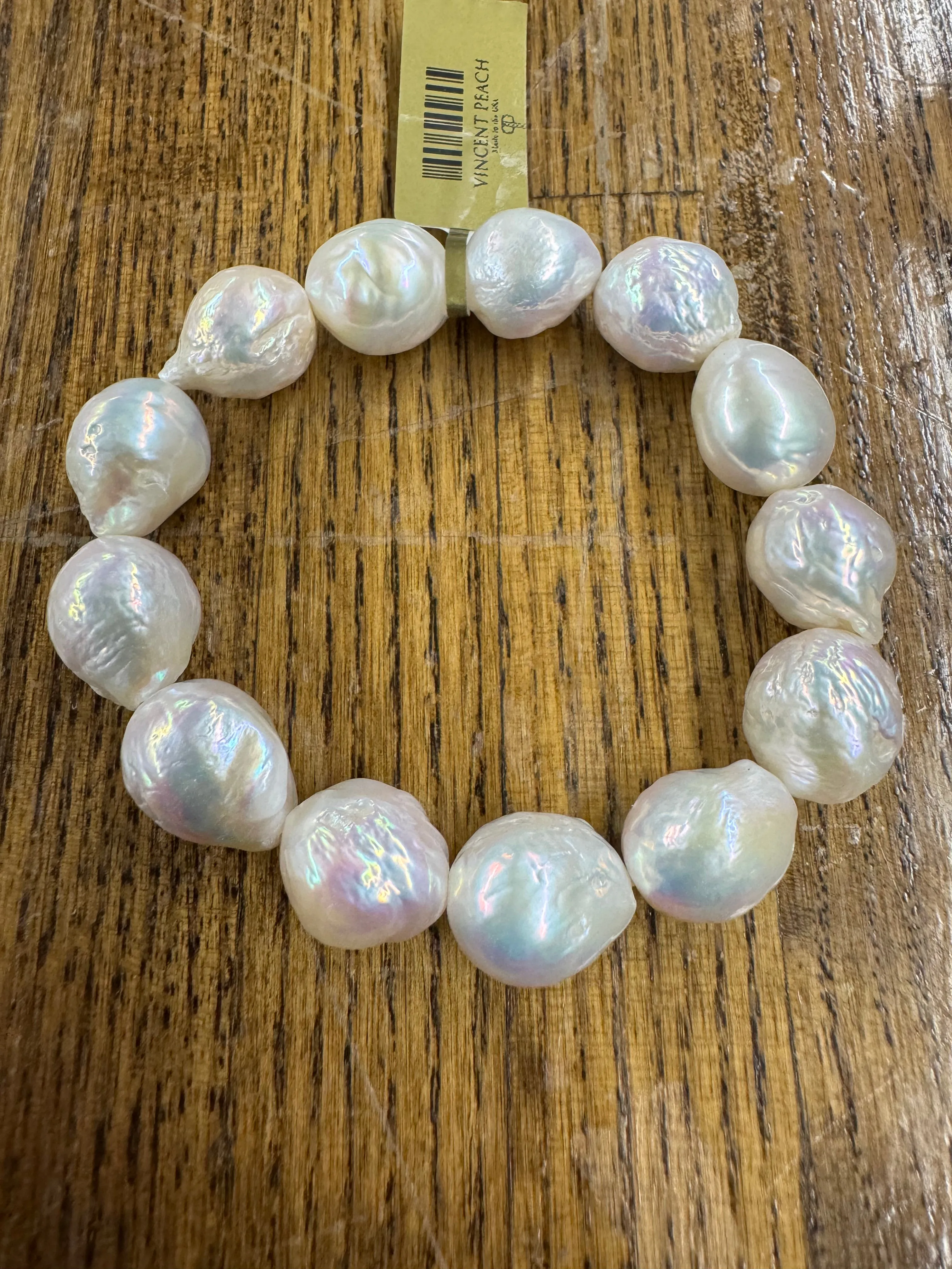 White Fireball Freshwater Pearl Bracelet