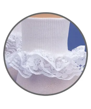 White Lace Trim Socks