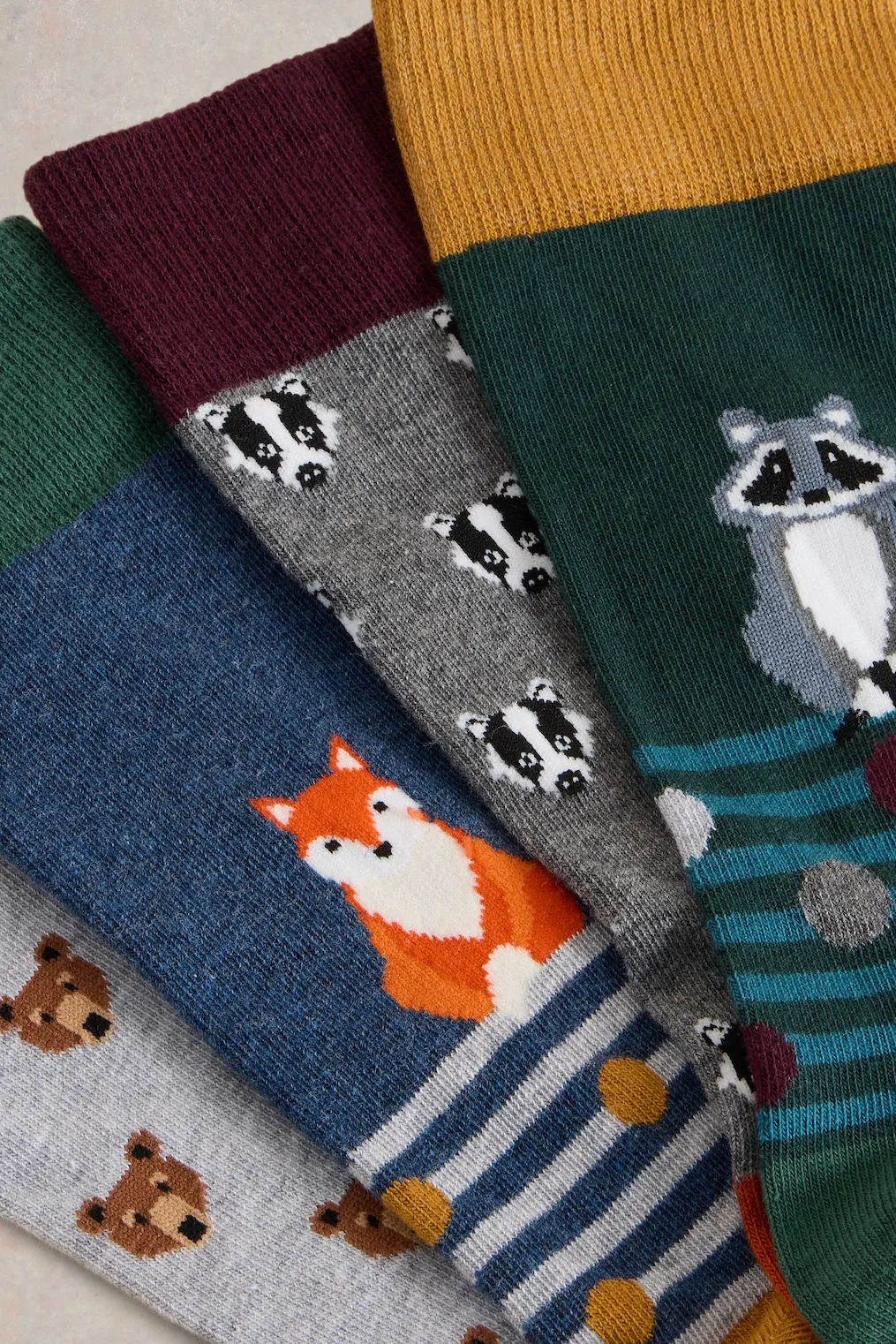 White Stuff 4PK Woodland Animals Socks