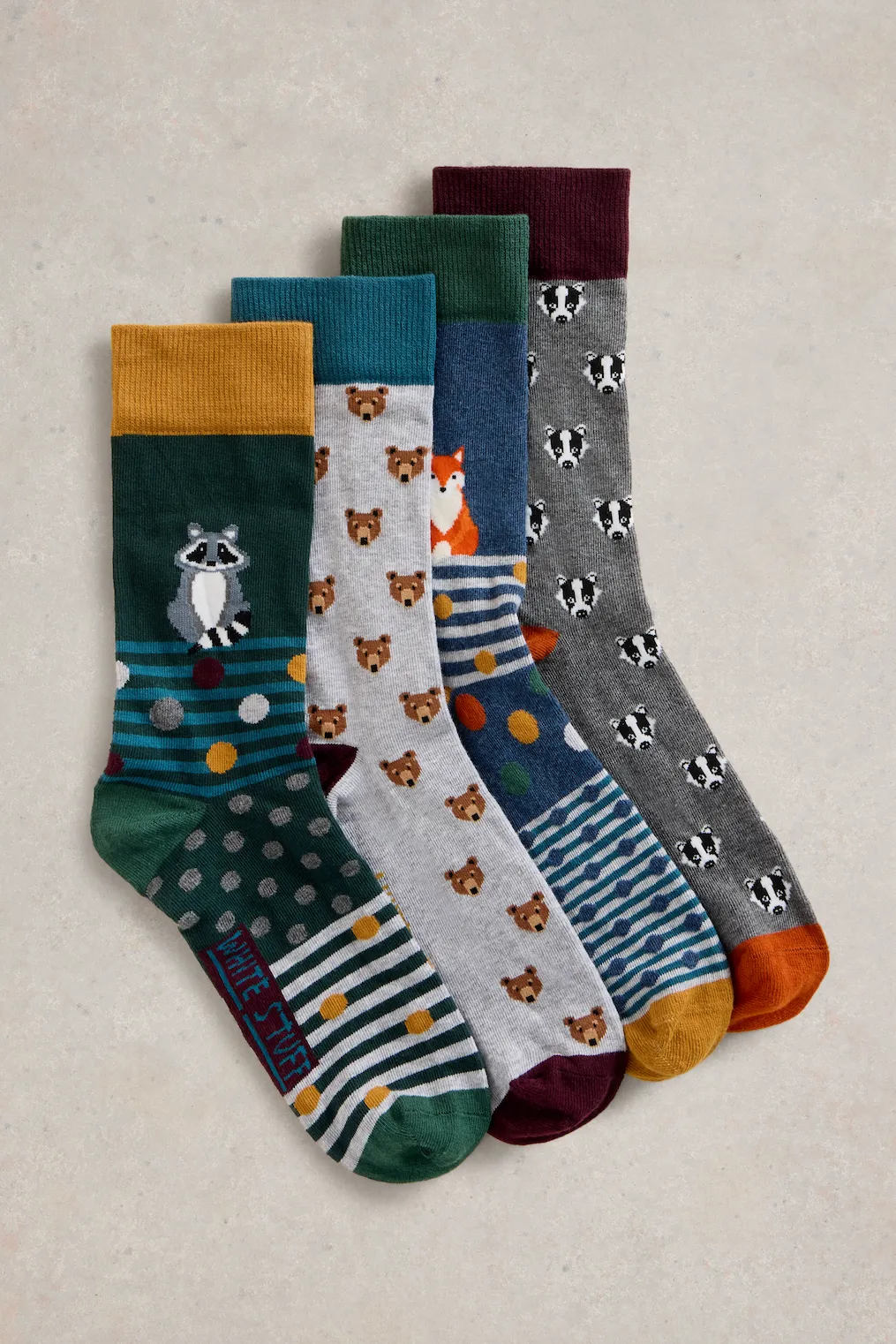 White Stuff 4PK Woodland Animals Socks