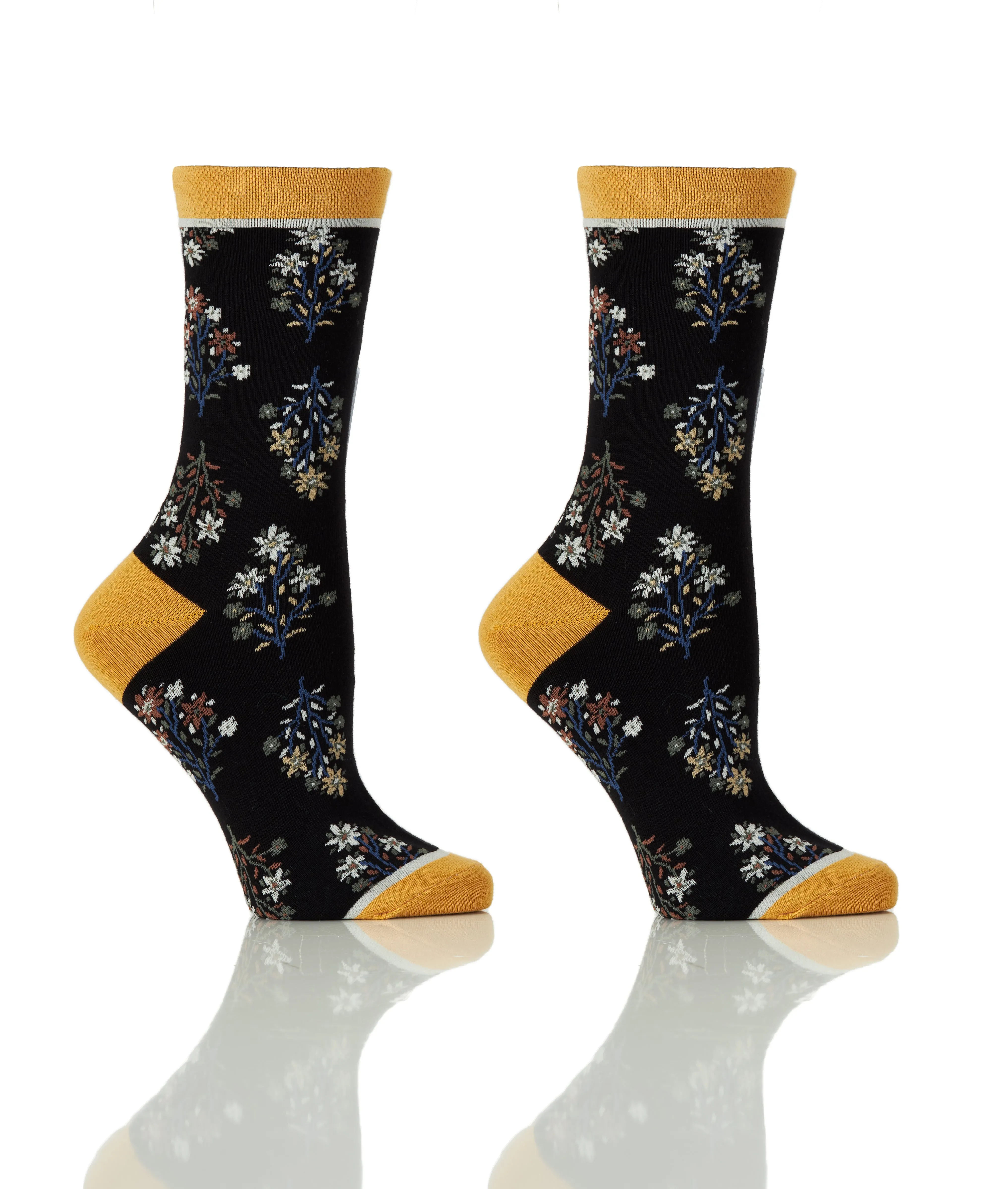 Women's Crew Socks - Night Florals